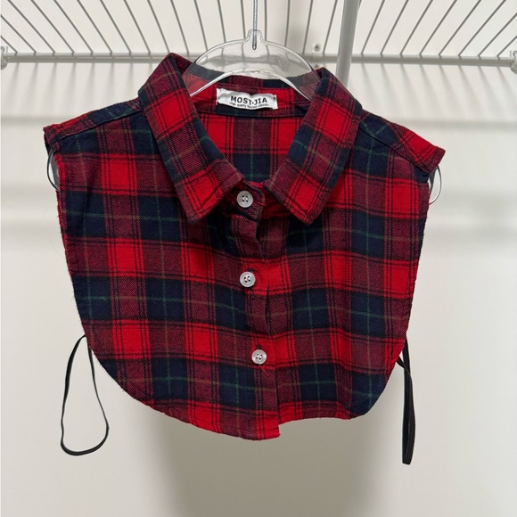 Fake Collar Unisex Adult Dickey Detachable Plaid Collar Half TopMock Blouse - Picture 1 of 2